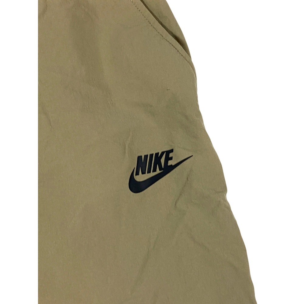 Nike Mens XL Woven Sportswear Pants Tan Khaki Elastic Waist Zip Pocket Futura - Picture 2 of 13